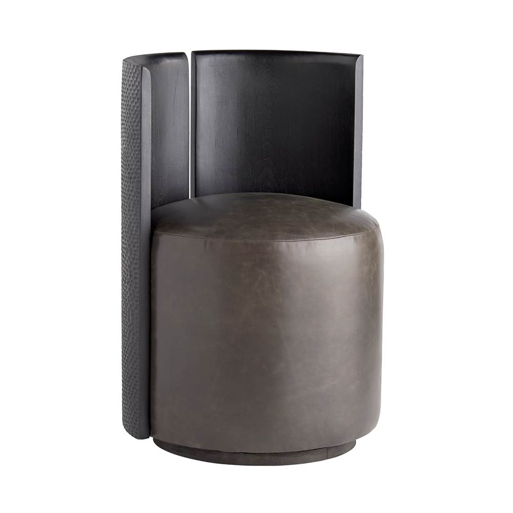 Arteriors Home Graphite Leather/Soft Black Waxed Wood