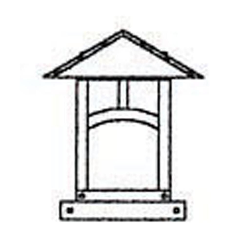 Arroyo Craftsman 9'' Evergreen Column Mount With Classic Arch Overlay