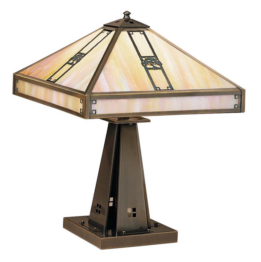 Arroyo Craftsman 16'' Pasadena Table Lamp With Oak Tree Filigree