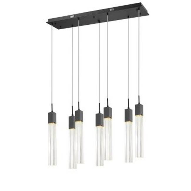 Avenue Lighting The Original Glacier Avenue Collection Chrome 7 Light Penant Fixture With Clear Crystal