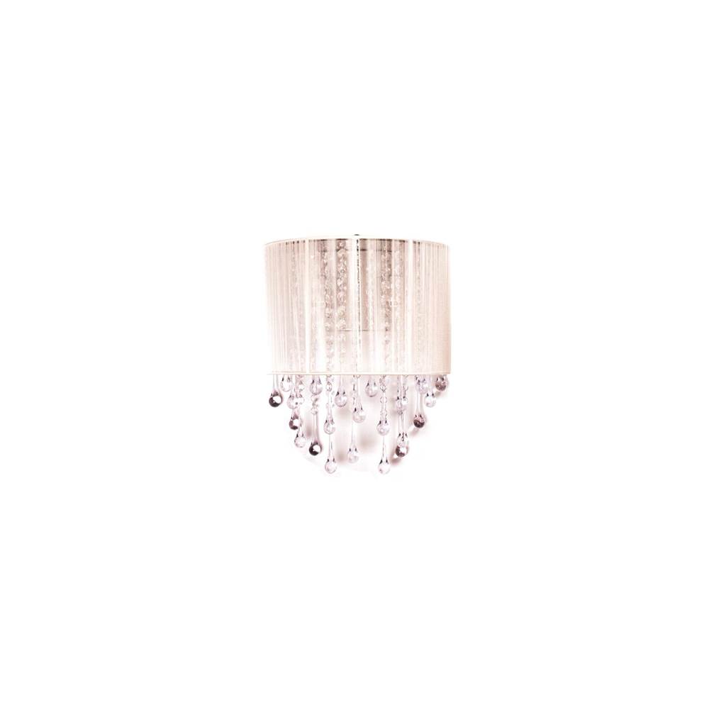 Avenue Lighting Beverly Drive Collection White Silk String And Crystal Wal Sconce