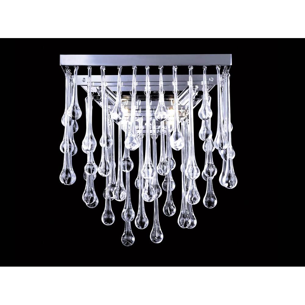 Avenue Lighting Hollywood Blvd. Collection Collection Polish Nickel /Clear Glass Tear Drops Square Wall Sconce