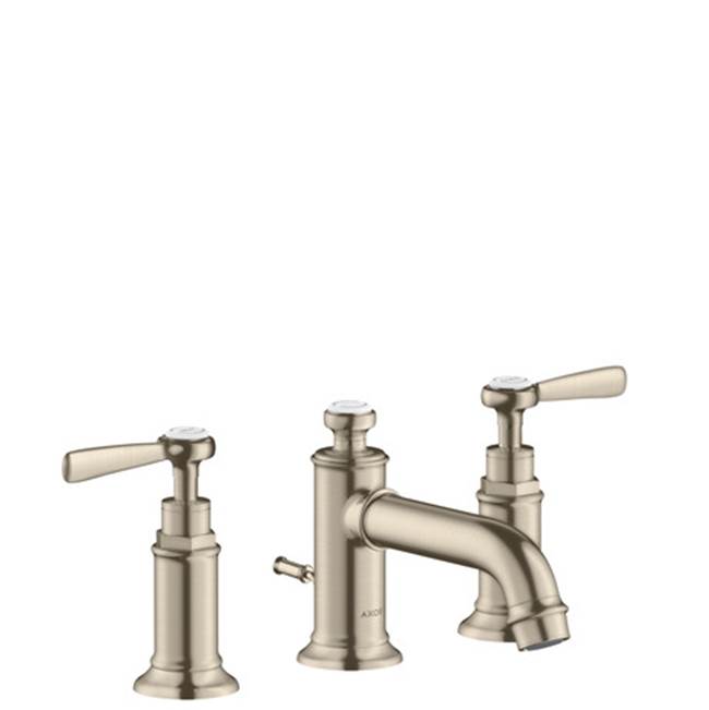 Axor Montreux Widespread Faucet 30 with Lever Handles and Pop-Up Drain, 1.2 GPM in Brushed Nickel