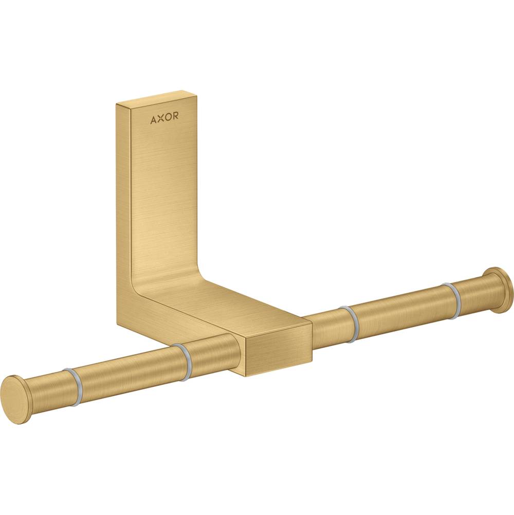 Axor Universal Rectangular Toilet Paper Holder Double in Brushed Gold Optic