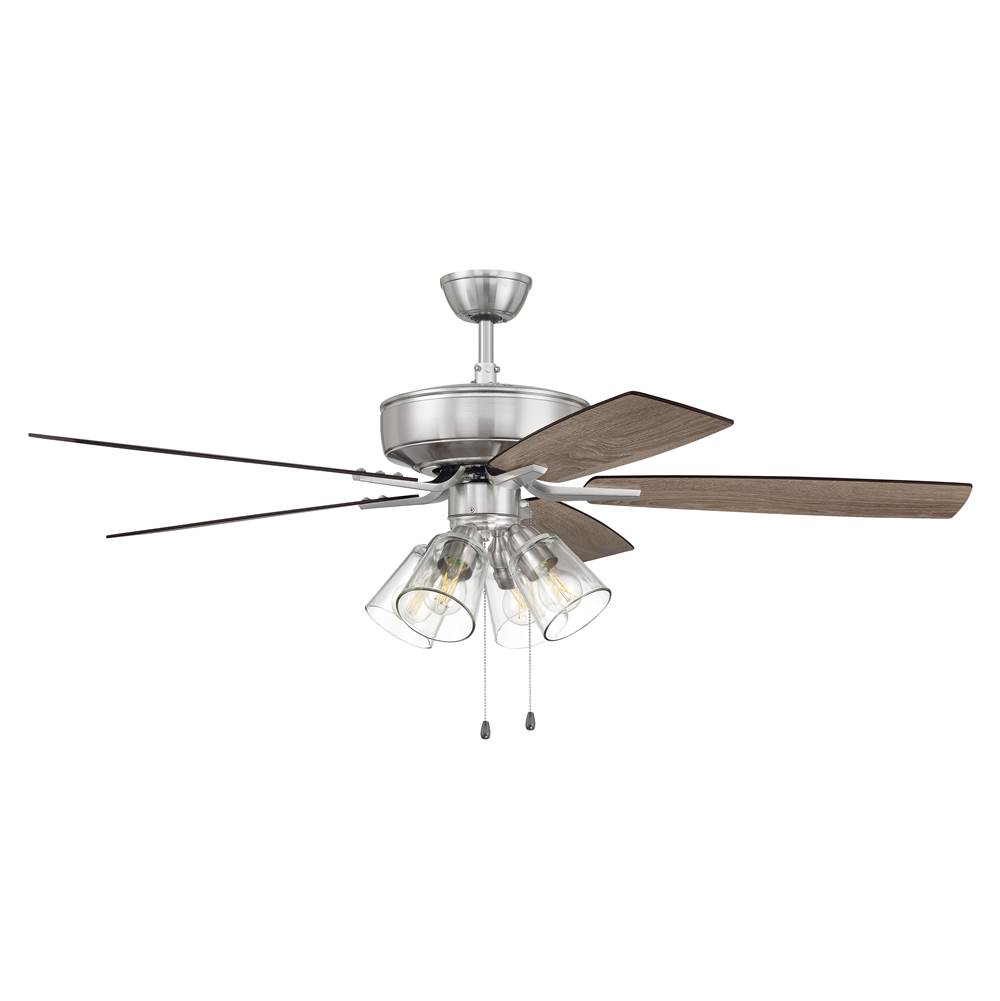 Craftmade 52'' Pro Plus Fan with 4 Light Kit with Clear Glass and Blades
