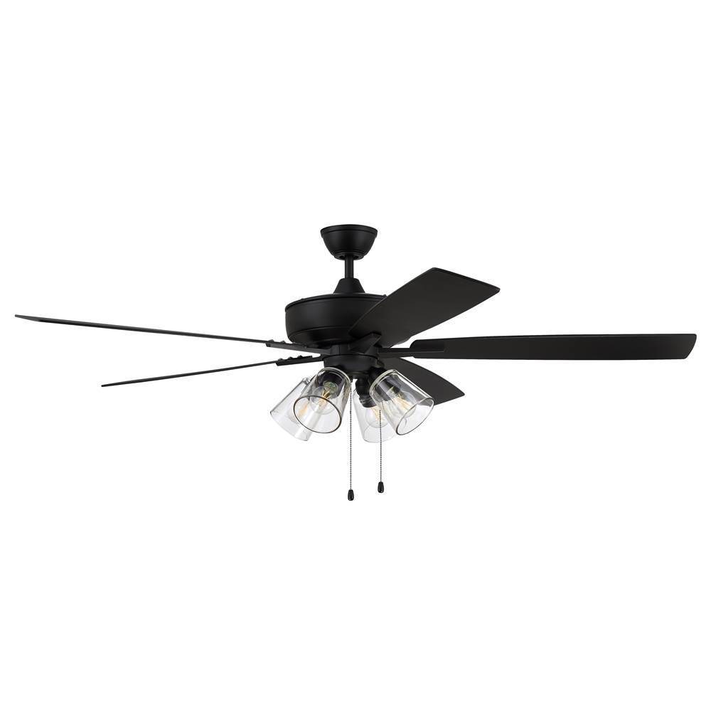 Craftmade 60'' Super Pro Fan with 4 Light Kit Clear Glass and Blades