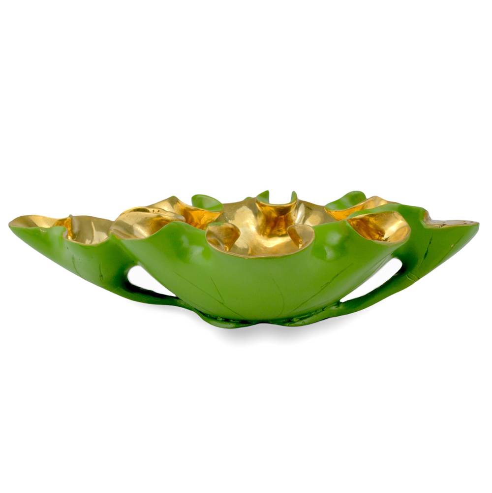 Currey And Company Wrapped Lotus Leaf Green Bowl