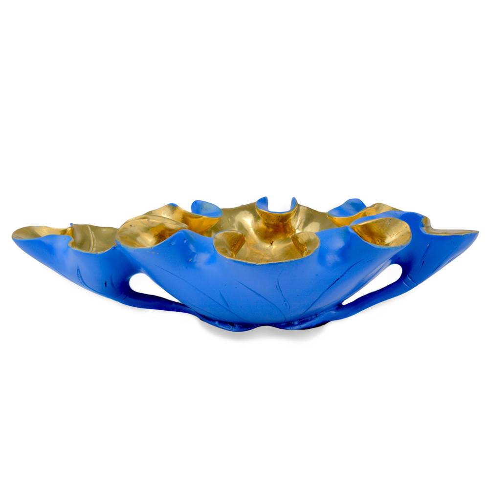 Currey And Company Wrapped Lotus Leaf Lapis Blue Bowl