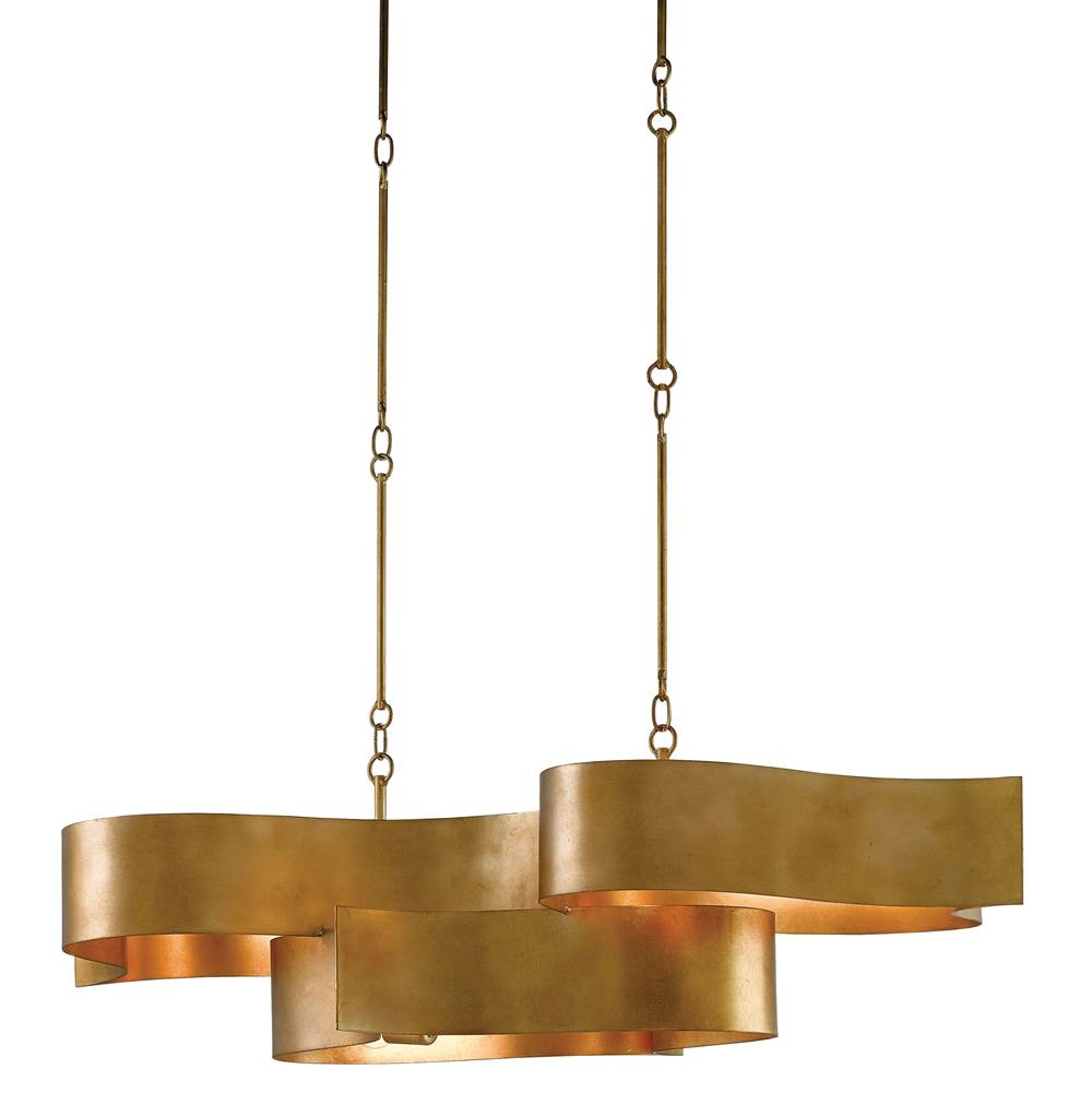 Currey And Company Grand Lotus Gold Oval Chandelier