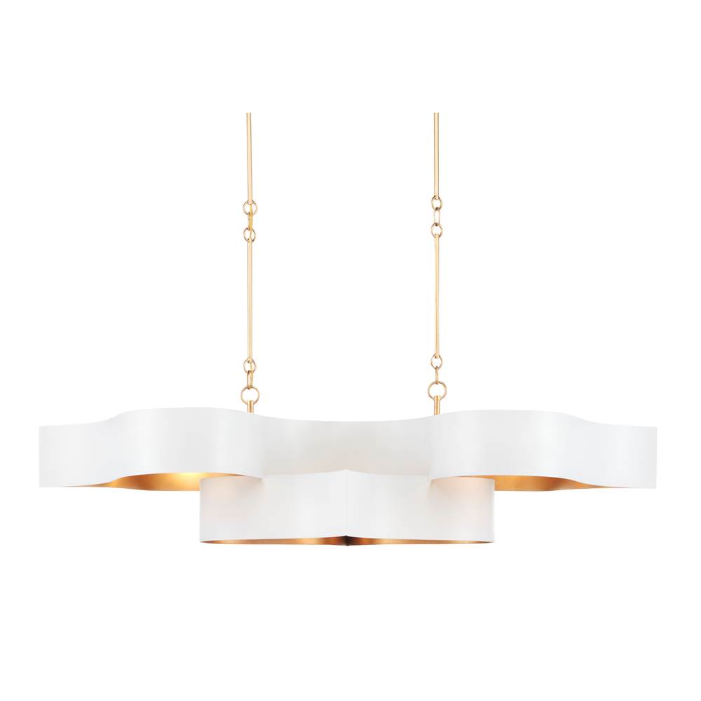 Currey And Company Grand Lotus White Oval Chandelier