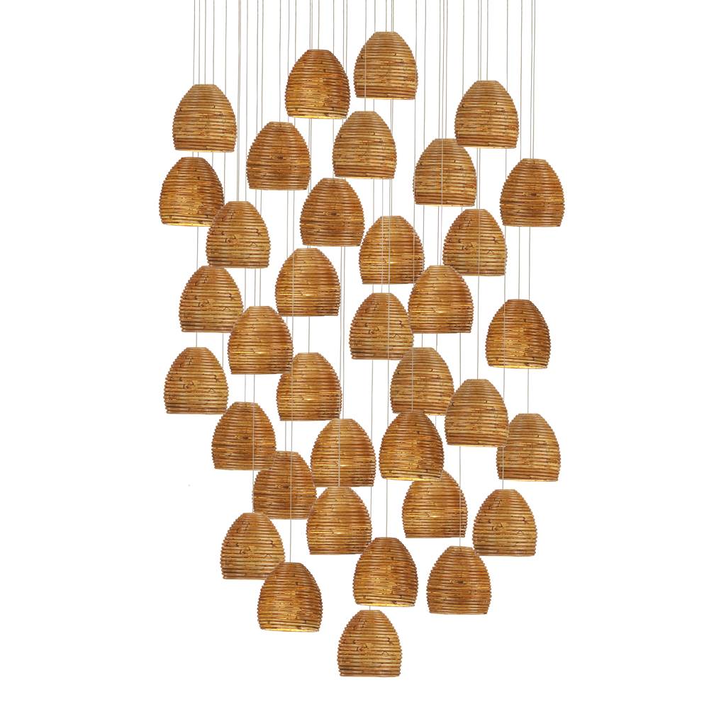 Currey And Company Beehive 36-Light Multi-Drop Pendant