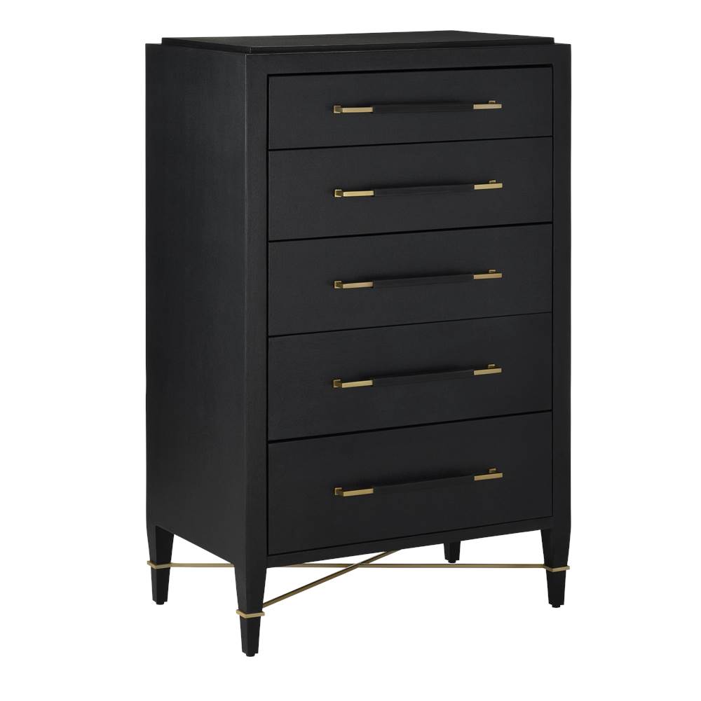 Currey And Company Verona Black Five-Drawer Chest