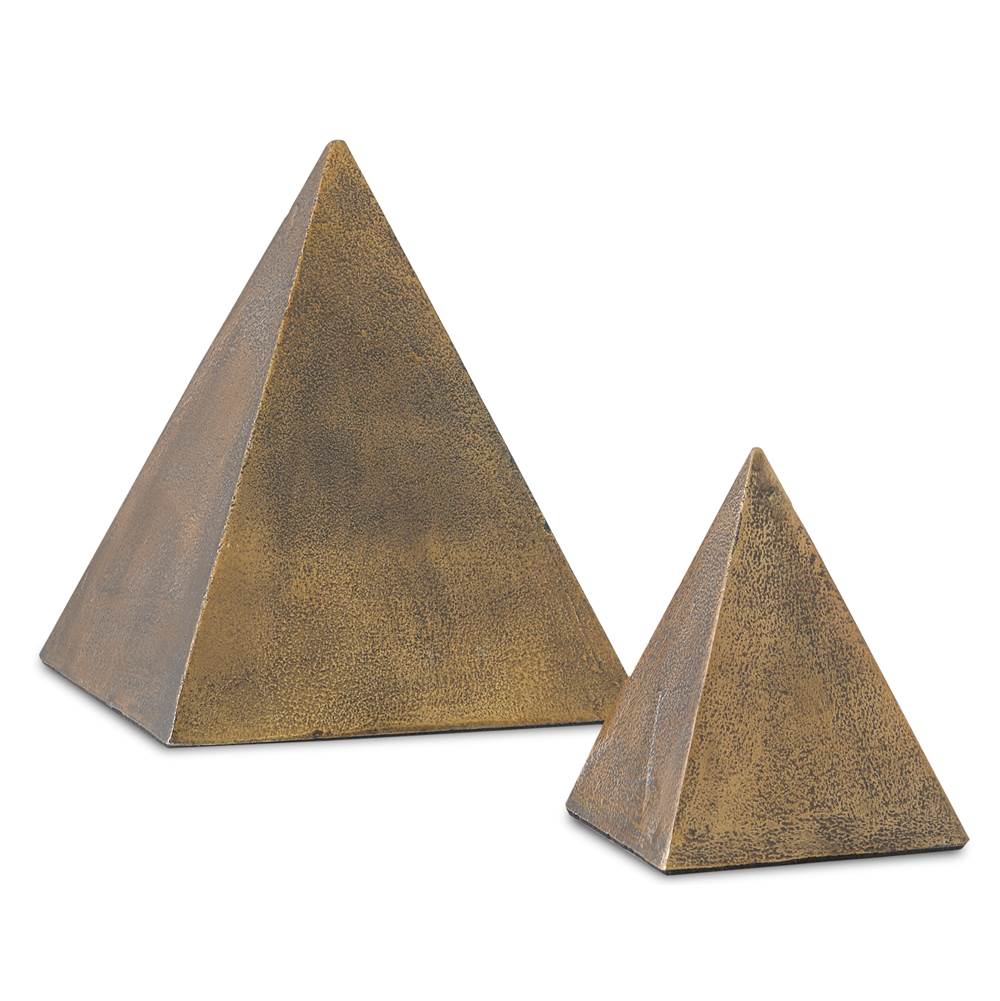 Currey And Company Mandir Brass Pyramid Set of 2