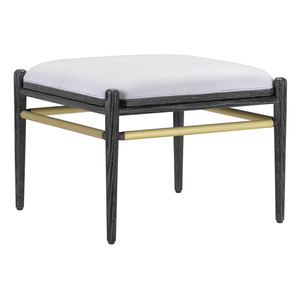 Currey And Company Visby Muslin Black Ottoman