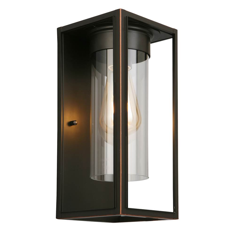 Eglo 1x60W Outdoor Wall Light w/ Oil Rubbed Bronze Finish & Clear Glass