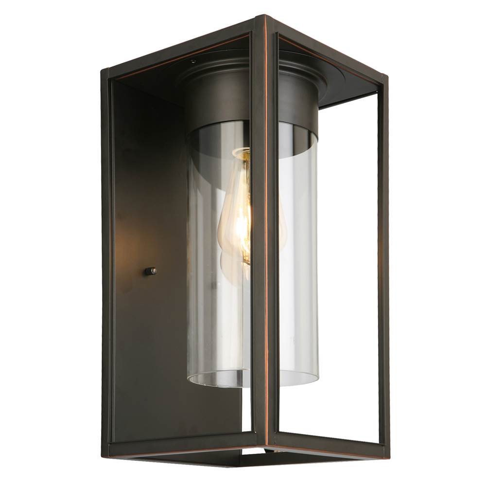 Eglo 1x60W Outdoor Wall Light w/ Oil Rubbed Bronze Finish & Clear Glass