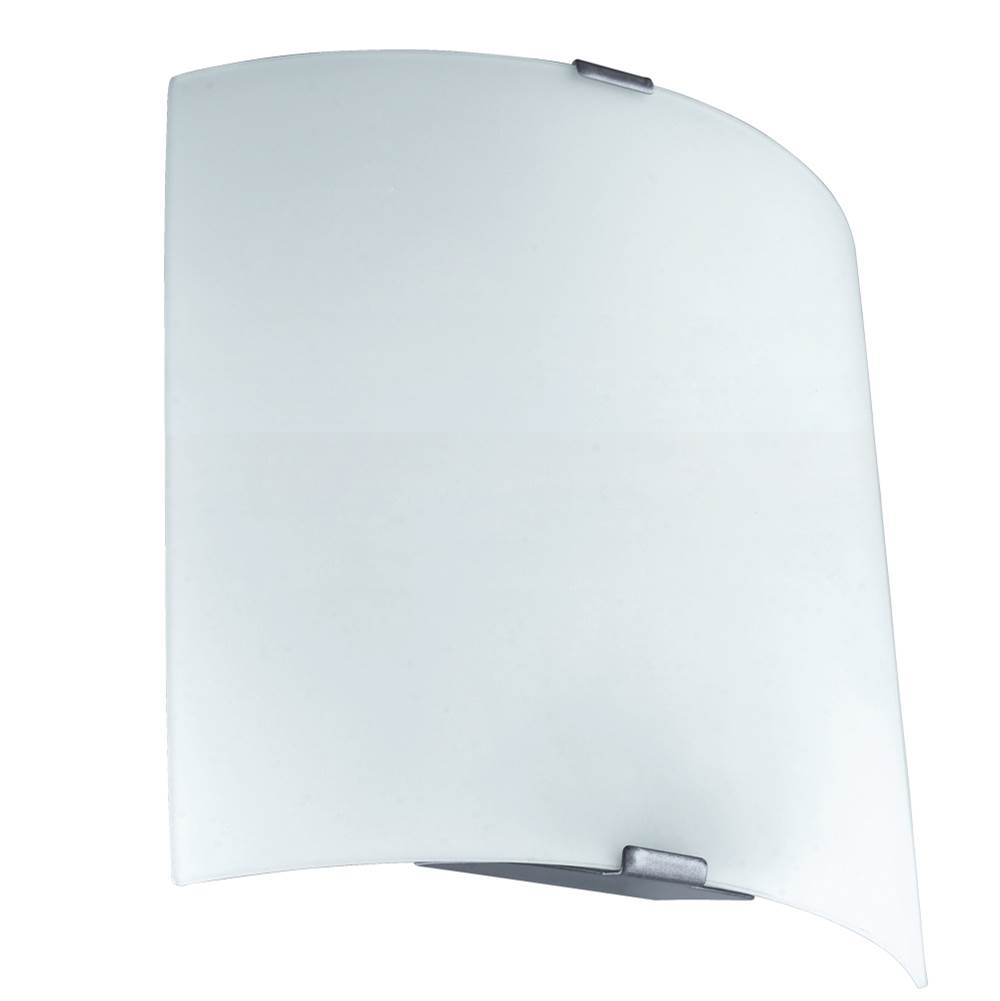 Eglo 1x8.2W LED Wall Light w/ Silver Finish and White Glass