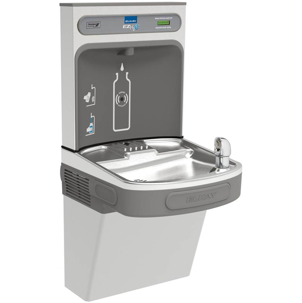 Elkay ezH2O Bottle Filling Station with Single ADA Vandal-Resistant Cooler, Non-Filtered Non-Refrigerated Stainless