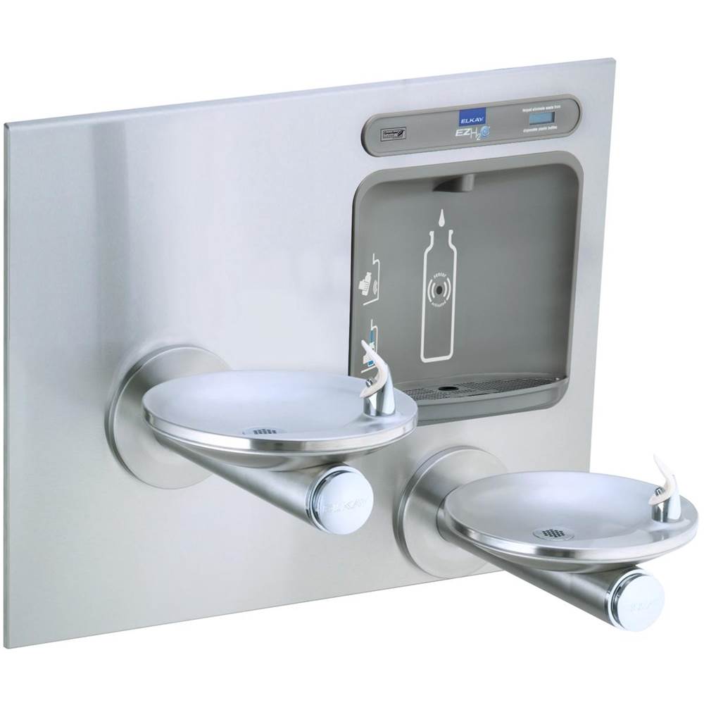 Elkay ezH2O Bottle Filling Station with Bi-Level Integral SwirlFlo Fountain, Non-Filtered Non-Refrigerated Stainless