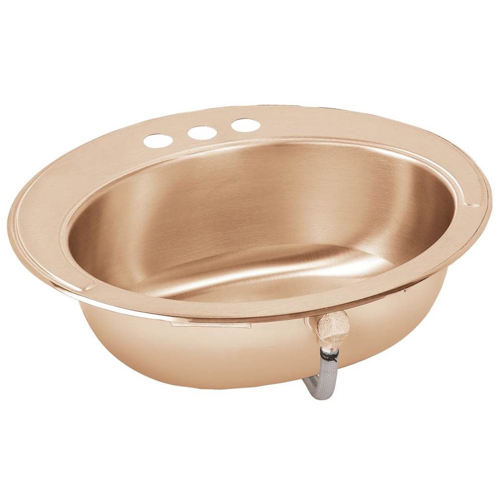 Elkay CuVerro Antimicrobial Copper 19-5/8'' x 16-11/16'' x 6'', 1-Hole Single Bowl Drop-in Bathroom Sink