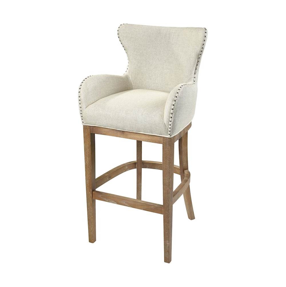 Elk Home Roxie Cream Linen Bar Chair