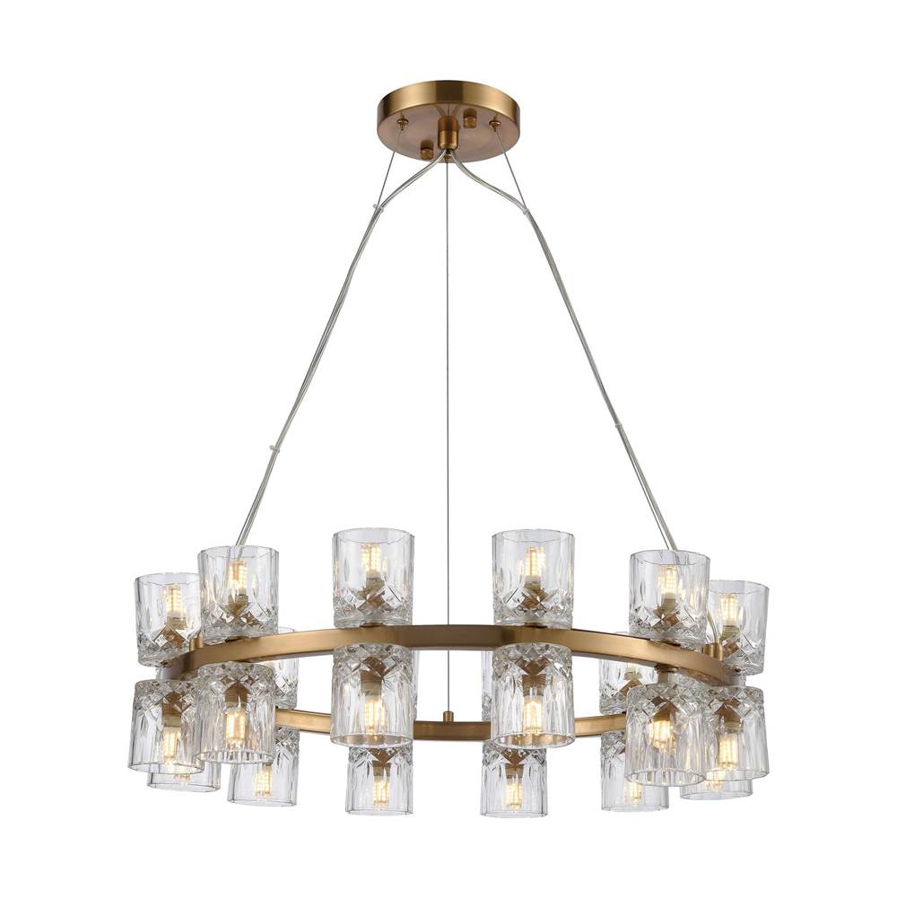 Elk Home Double Vision 24-Light Chandelier in Clear and Satin Brass
