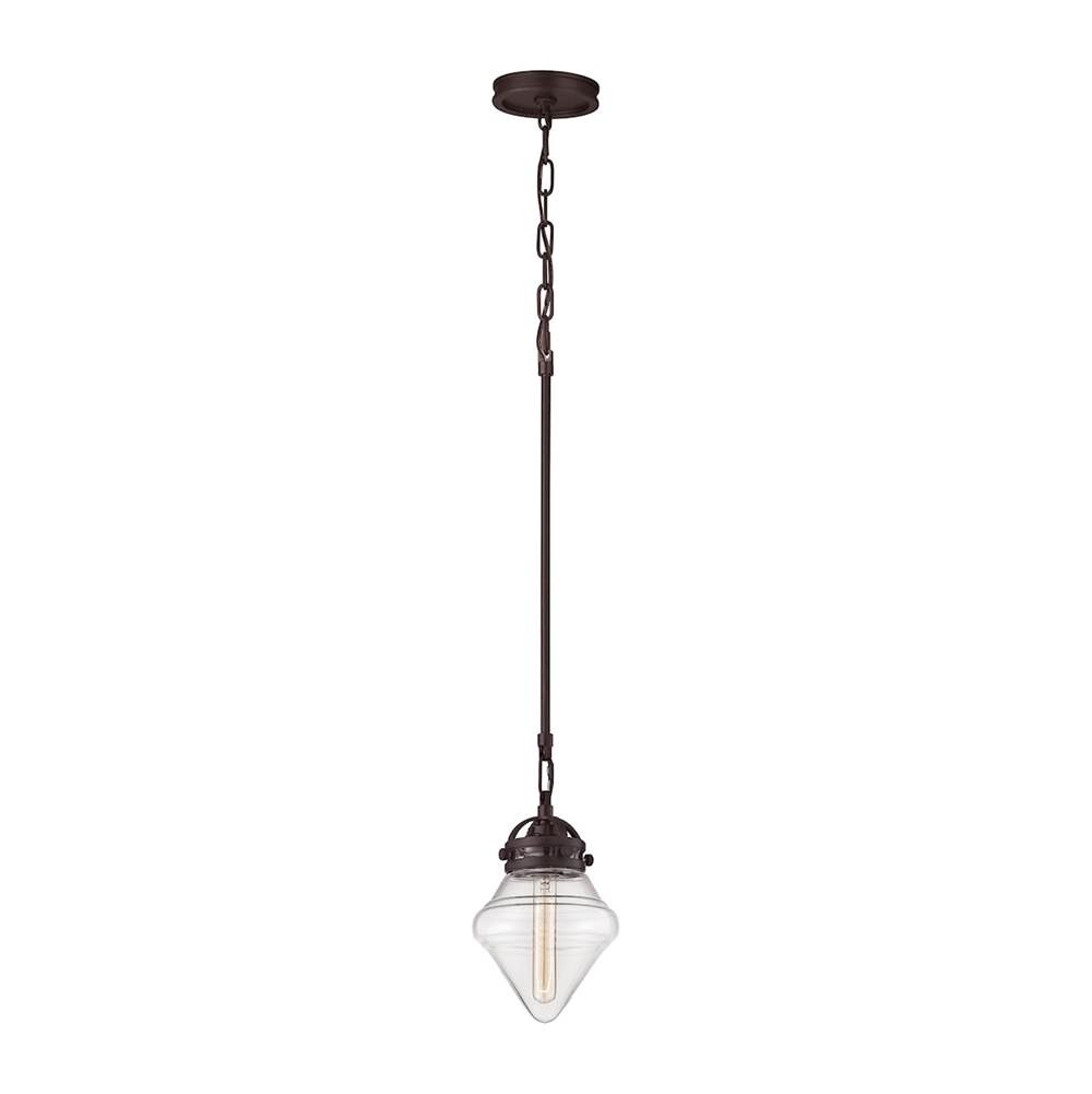 Elk Lighting Gramercy 1-Light Mini Pendant in Oil Rubbed Bronze With Clear Glass