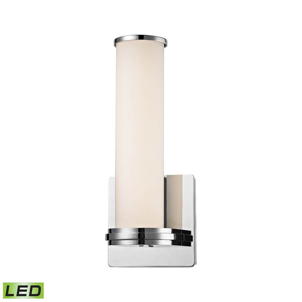 Elk Lighting Baton 1-Light Sconce in Chrome With Opal White Glass Diffuser - Integrated LED