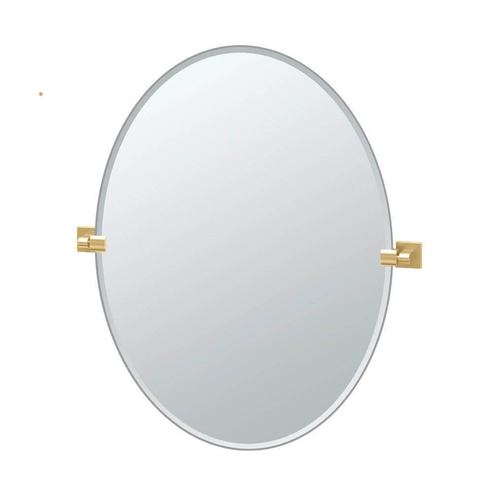 Gatco Elevate 32''H Oval Mirror Brushed Brass