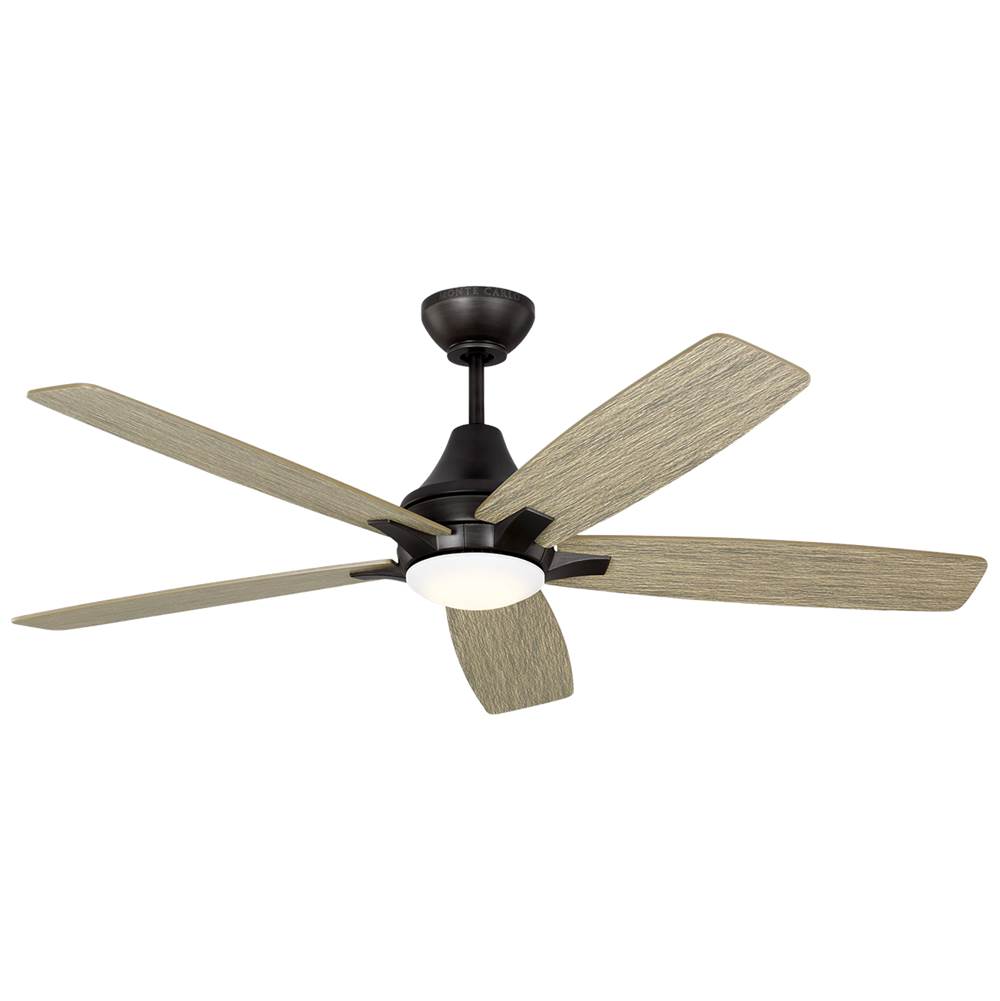 Generation Lighting Lowden 52'' Dimmable Indoor/Outdoor Integrated LED Aged Pewter Ceiling Fan with Light Kit, Remote Control and Reversible Motor