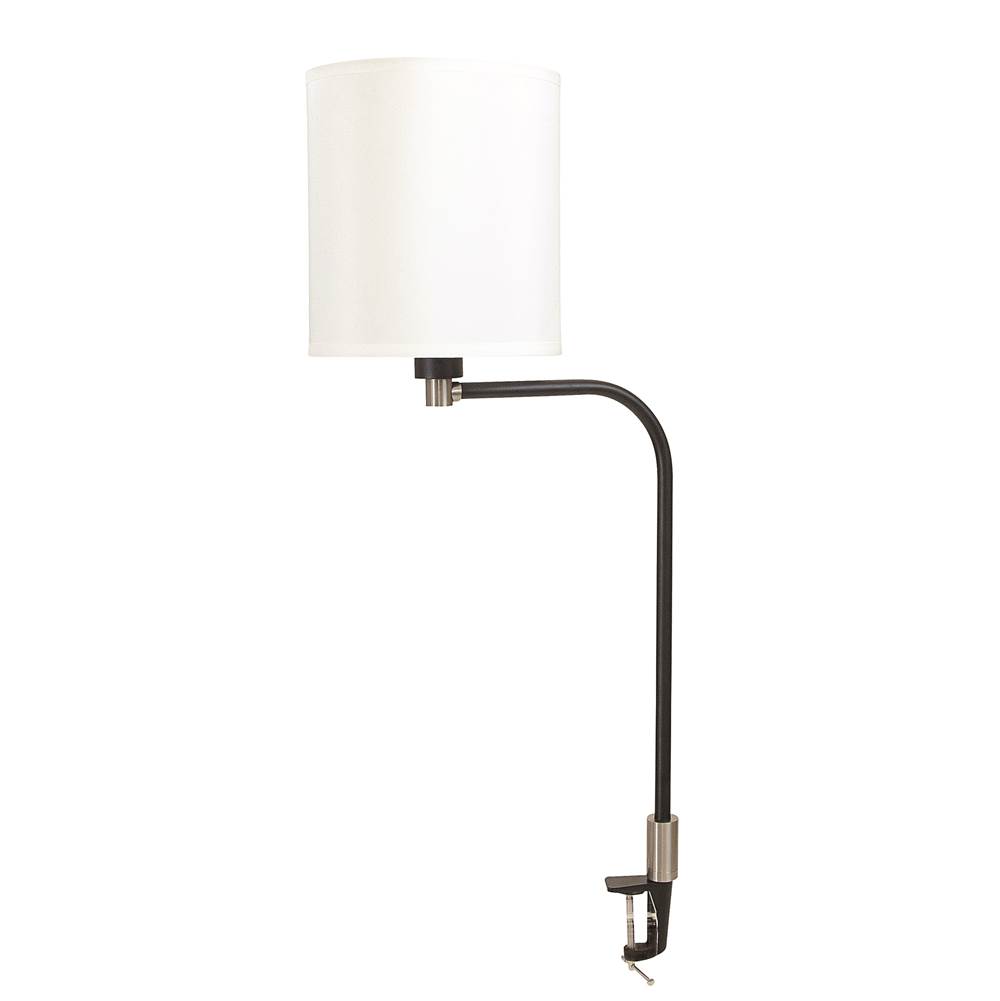 House Of Troy Aria Clip On Table Lamp Fabric Shade Black/Satin Nickel