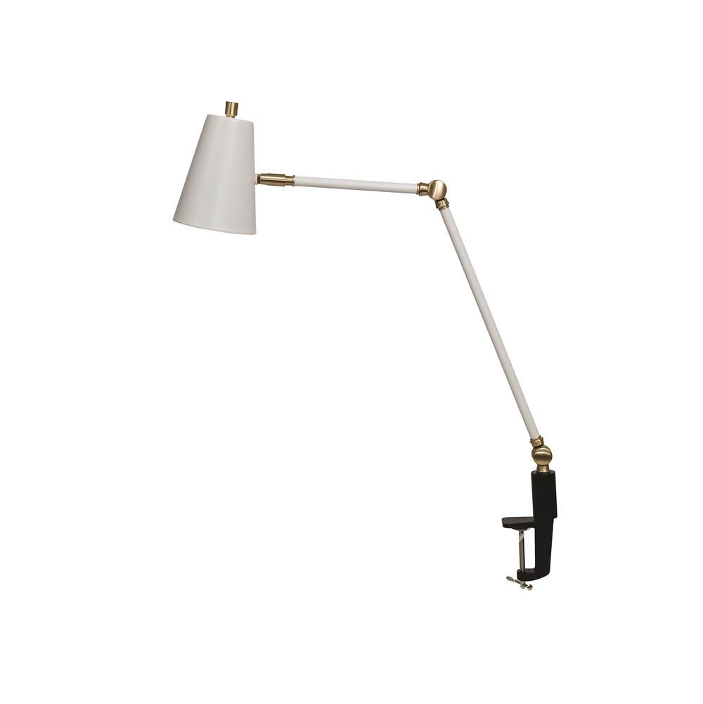 House Of Troy Aria Clip On Table Lamp Spot Light White/Satin Brass