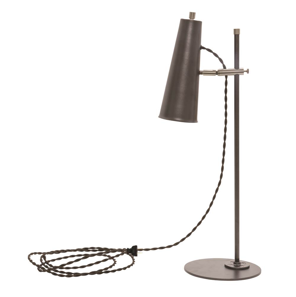 House Of Troy Norton Adjustable LED Table Lamp in Granite with Satin Nickel Accents