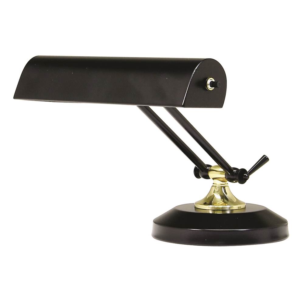 House Of Troy Upright Piano Lamp 10'' in Black with Polished Brass Accents