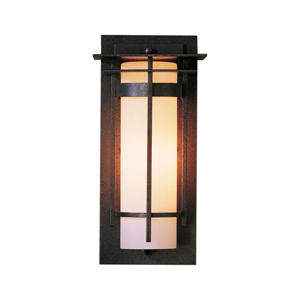 Hubbardton Forge Banded with Top Plate Small Outdoor Sconce, 305992-SKT-20-GG0066