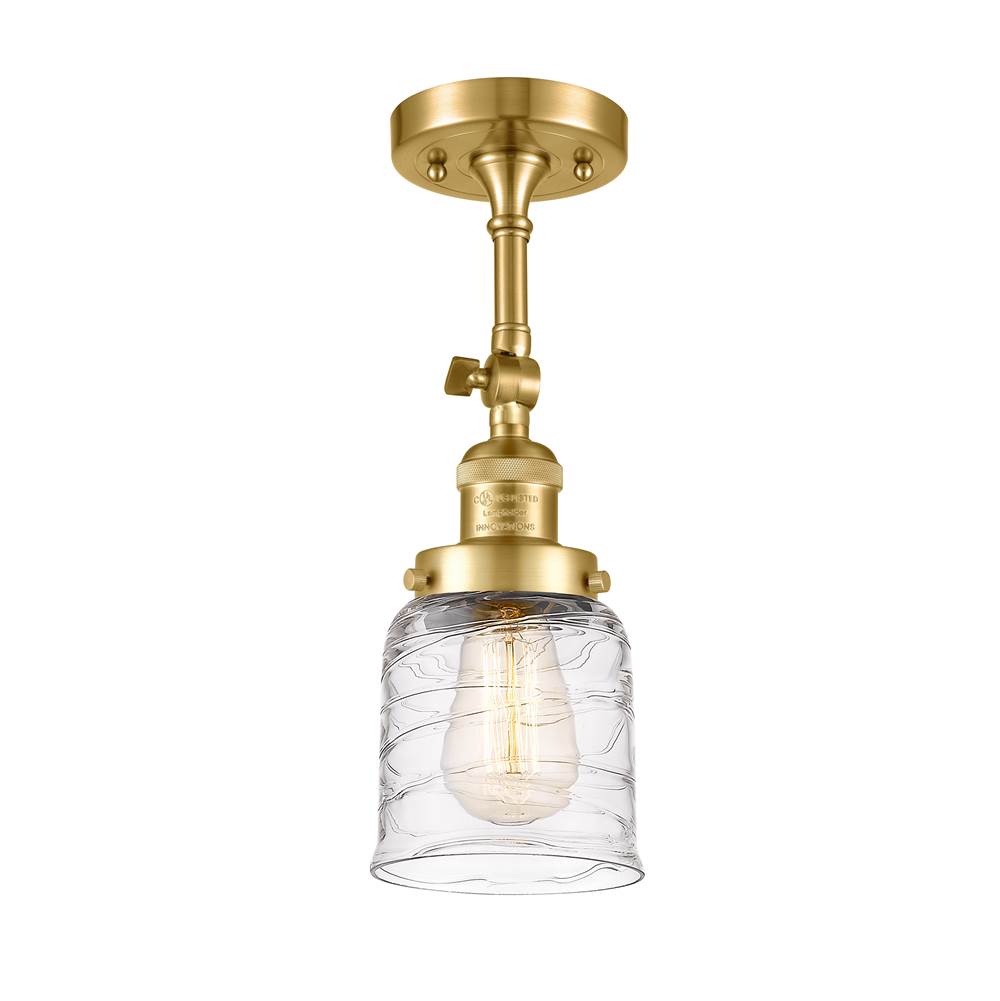 Innovations Small Bell 1 Light Semi-Flush Mount part of the Franklin Restoration Collection