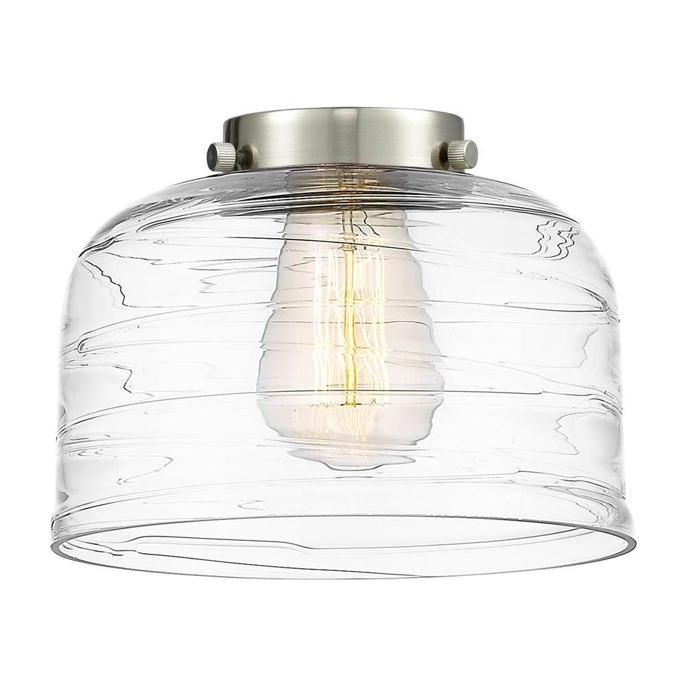 Innovations Bell Light 8 inch Clear Deco Swirl Glass