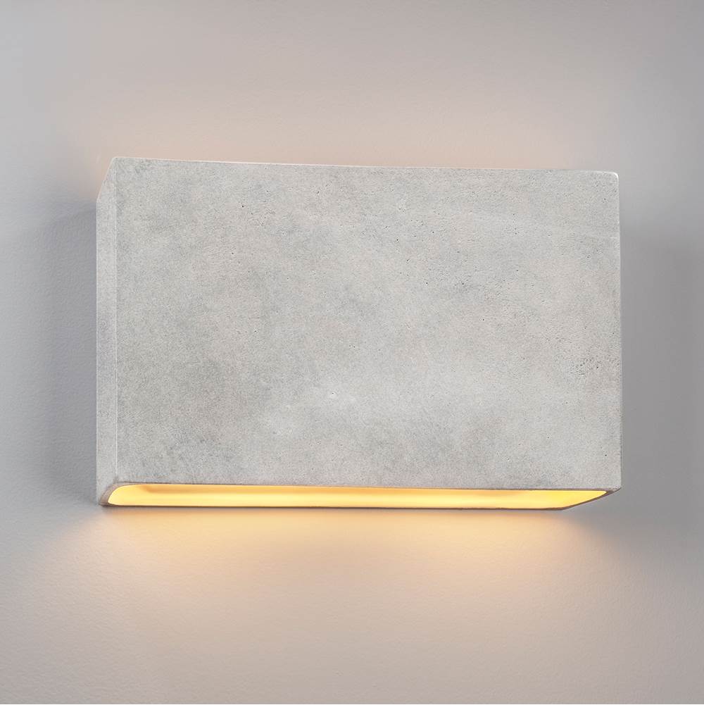 Justice Design Really Big ADA Outdoor LED Wide Rectangle - Open Top and Bottom in Carrara Marble