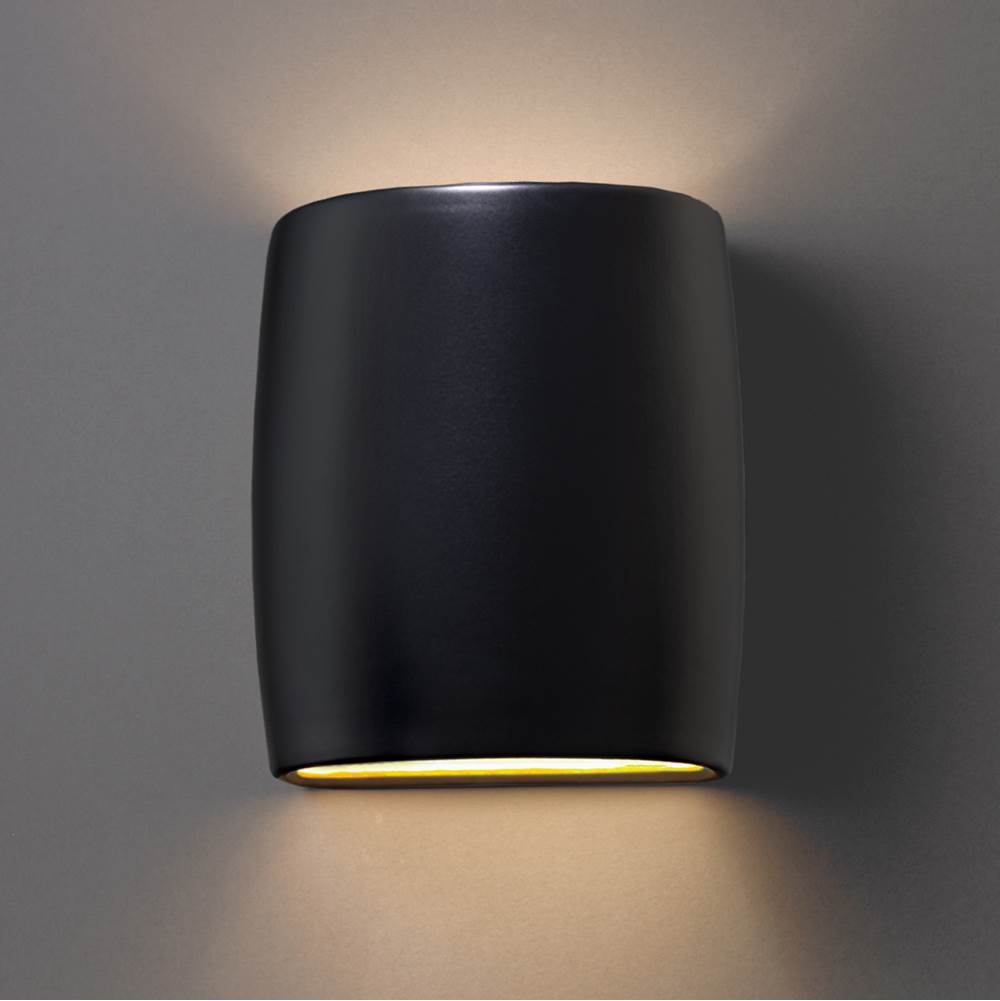 Justice Design Small Wide ADA Outdoor LED  Cylinder - Open Top and Bottom  in Antique Gold