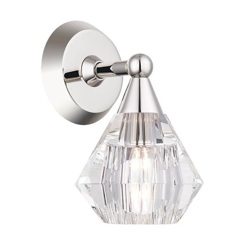 Livex 1 Light Polished Nickel Crystal Single Sconce