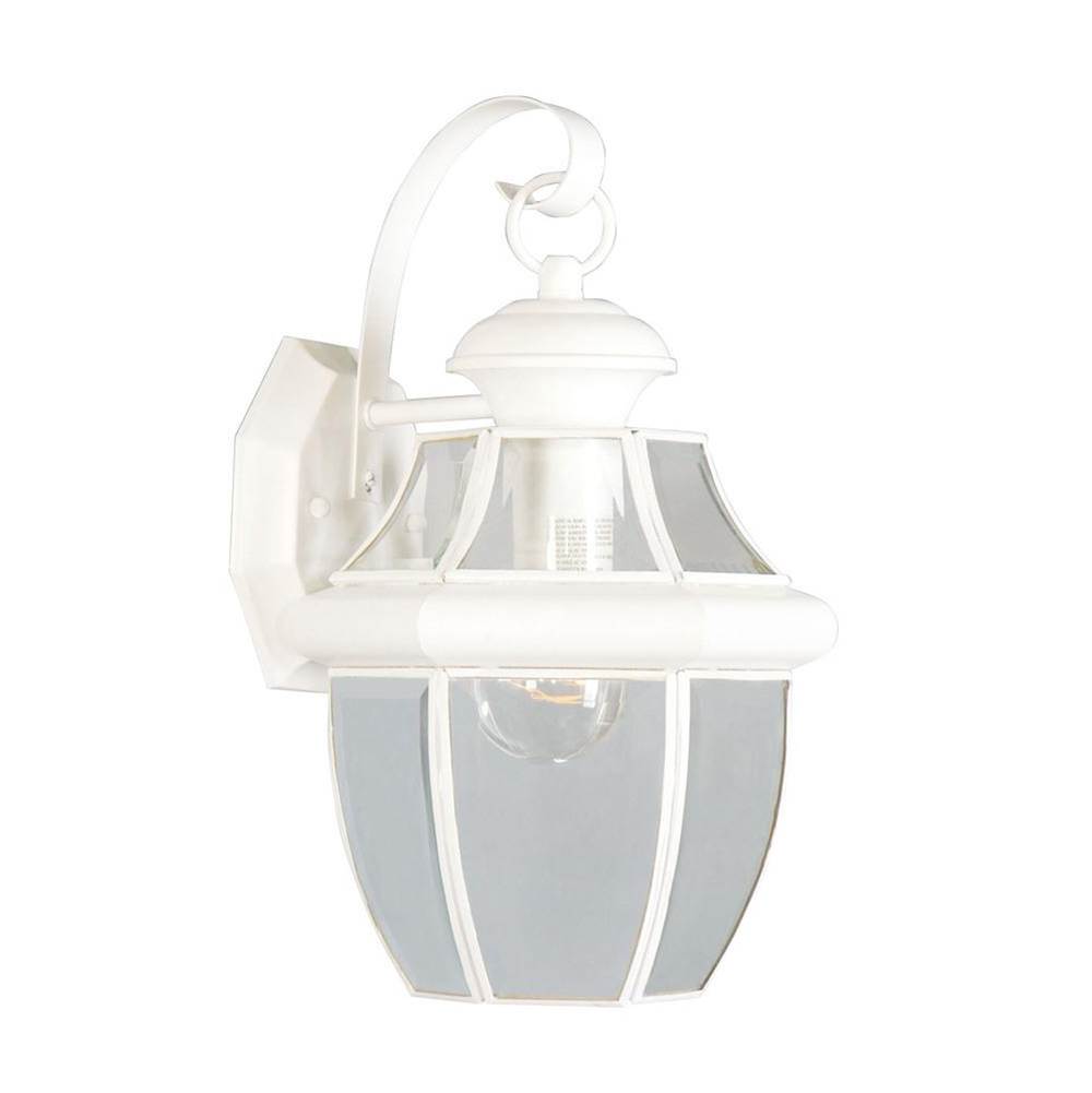 Livex 1 Light White Outdoor Wall Lantern