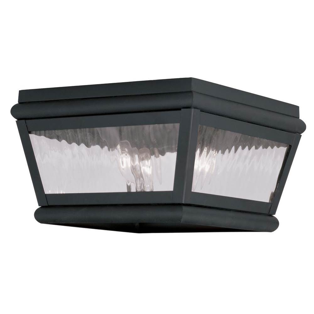 Livex 2 Light Charcoal Outdoor Ceiling Mount