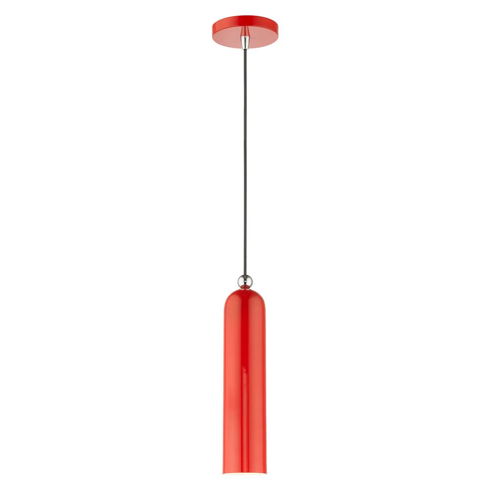 Livex Ardmore 1 Lt Shiny Red Pendant in Shiny Red