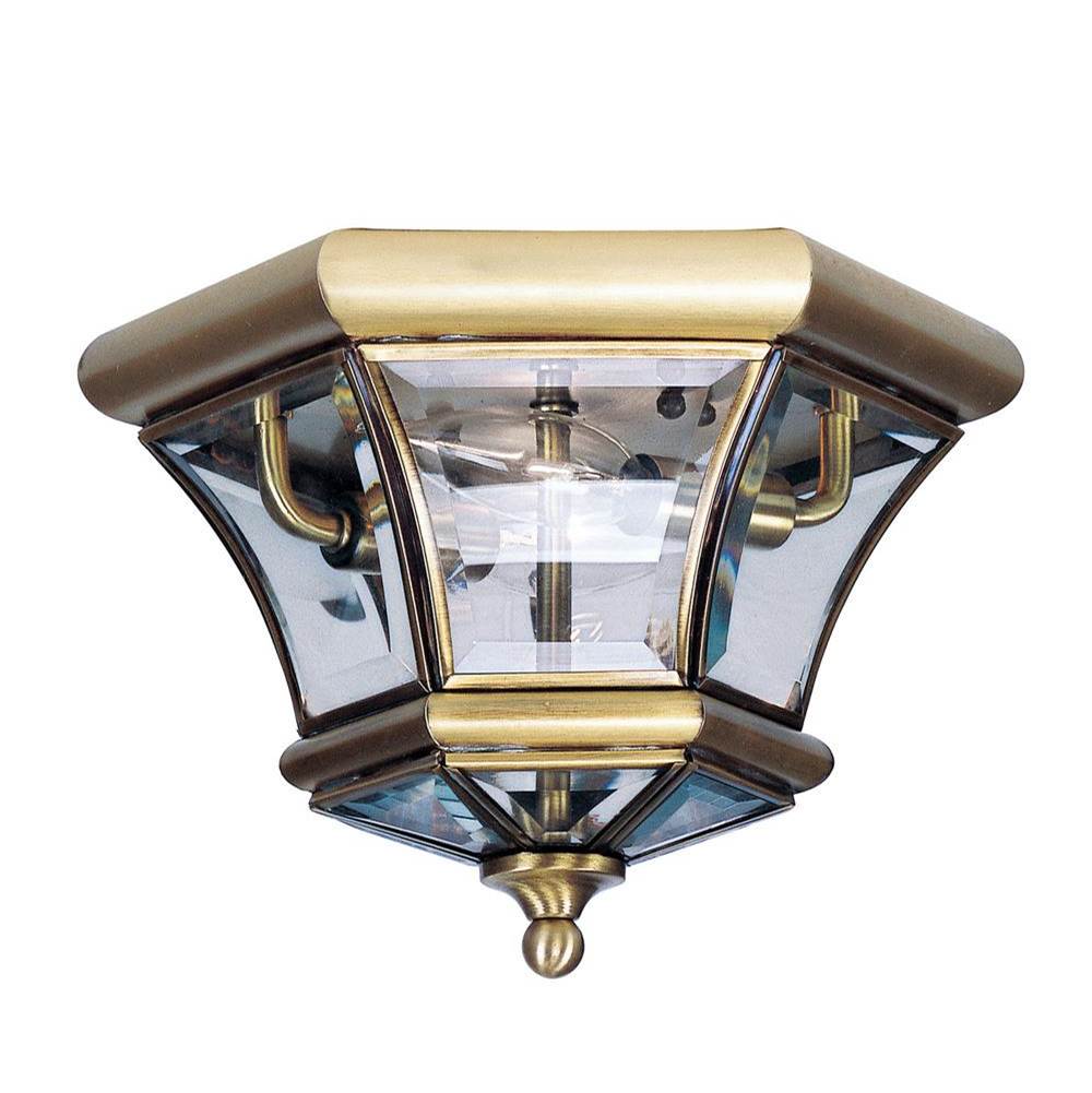 Livex 2 Light Antique Brass Ceiling Mount