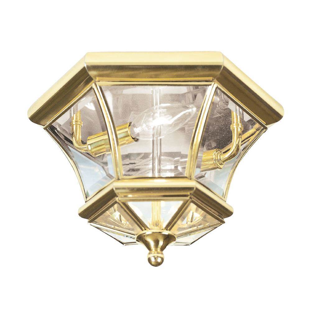 Livex 2 Light Polished Brass Ceiling Mount