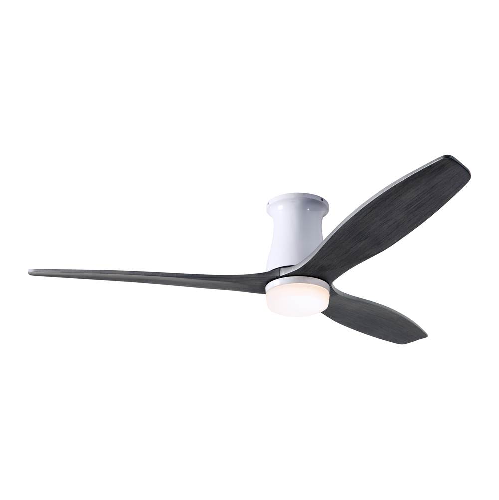 Modern Fan Company Arbor Flush DC Fan; Gloss White Finish; 54'' Ebony Blades; 17W LED; Wall Control