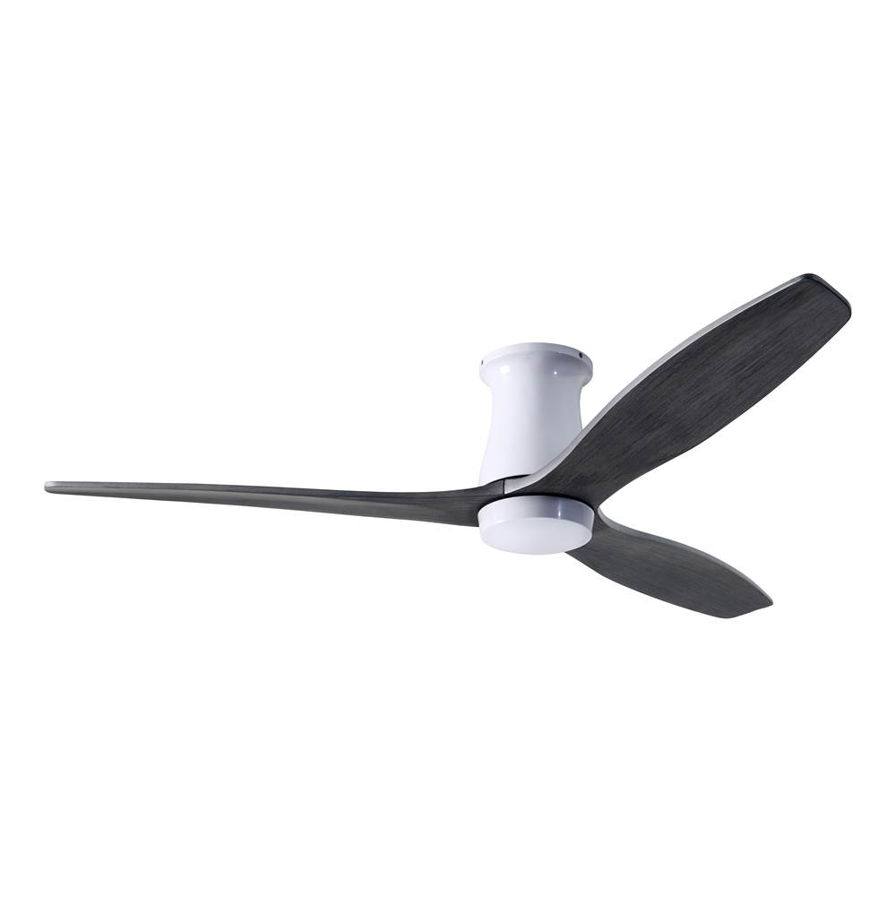 Modern Fan Company Arbor Flush DC Fan; Gloss White Finish; 54'' Ebony Blades; No Light; Remote Control