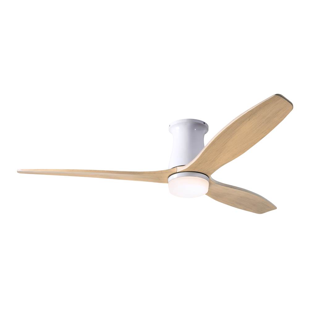 Modern Fan Company Arbor Flush DC Fan; Gloss White Finish; 54'' Maple Blades; 17W LED; Wall Control