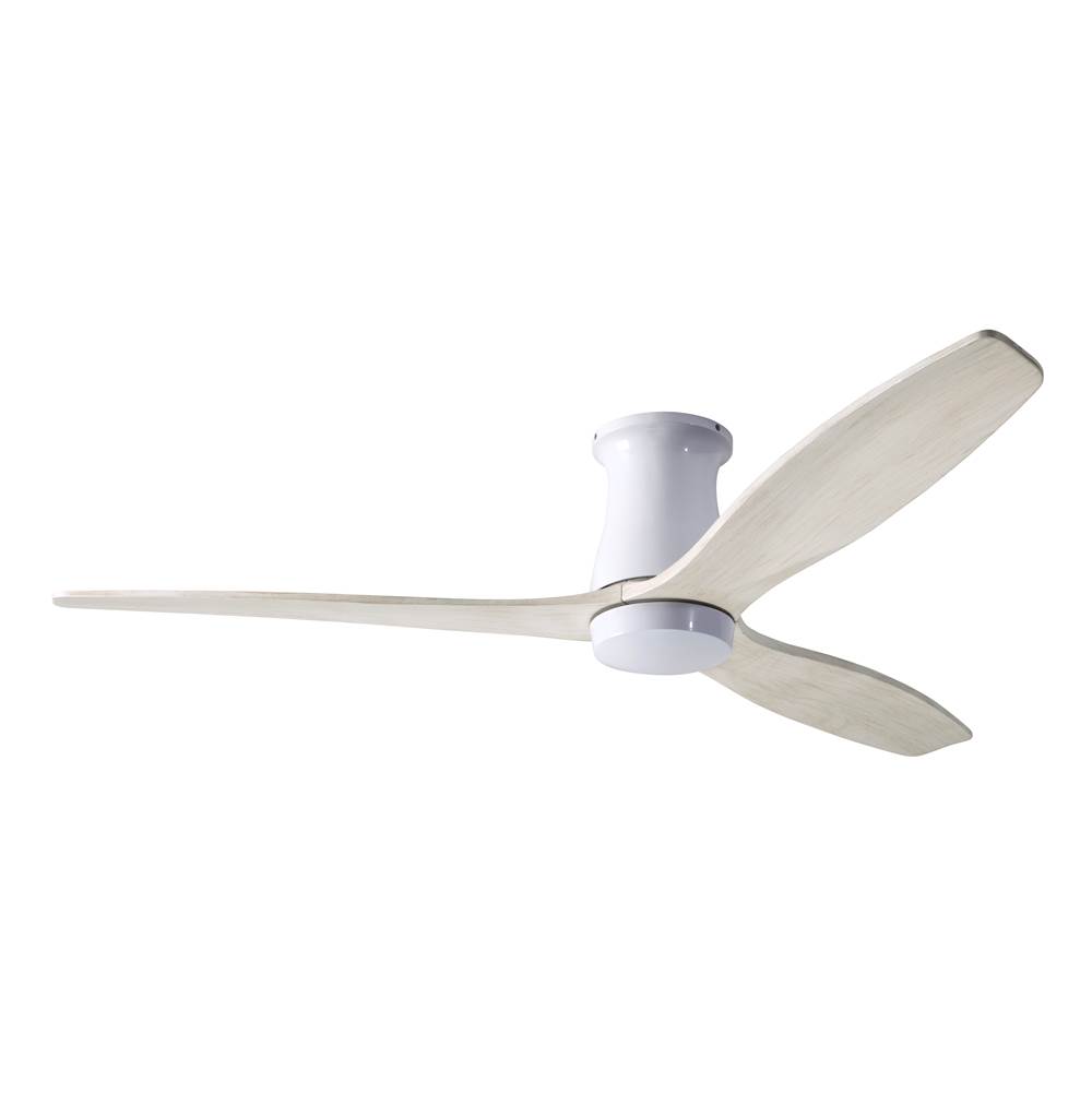 Modern Fan Company Arbor Flush DC Fan; Gloss White Finish; 54'' Whitewash Blades; No Light; Wall/Remote Combo Control