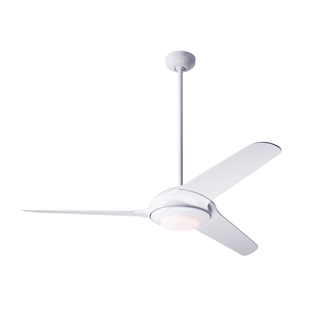 Modern Fan Company Flow Fan; Gloss White Finish; 52'' White Blades; 20W LED; Fan Speed and Light Control (2-wire)